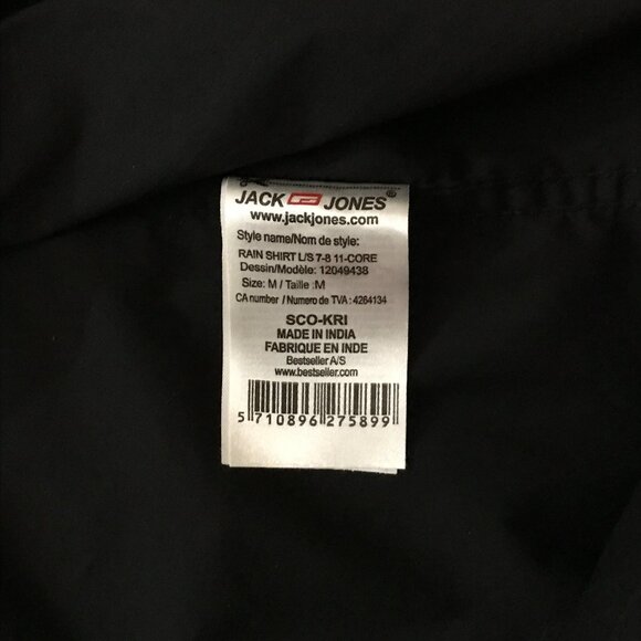 Jack & Jones Black Dress Shirt – Rain Shirt L/S Core – Size M - Picture 6 of 7